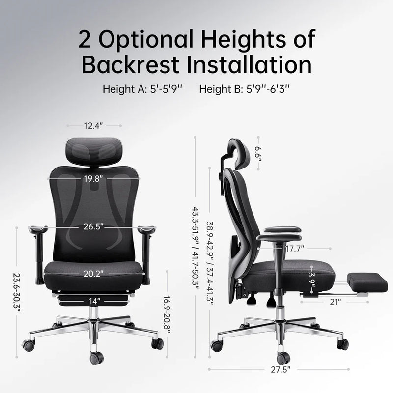 P3 Ergonomic Chair with Footrest